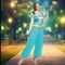 Elegant Jasmine Deluxe Costume For Women With Jumpsuit And Headband Set